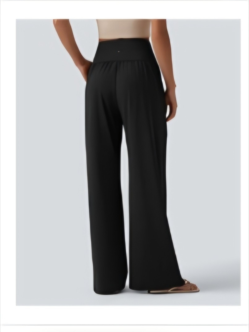 HALARA Black Wide-Leg High-Rise Pants